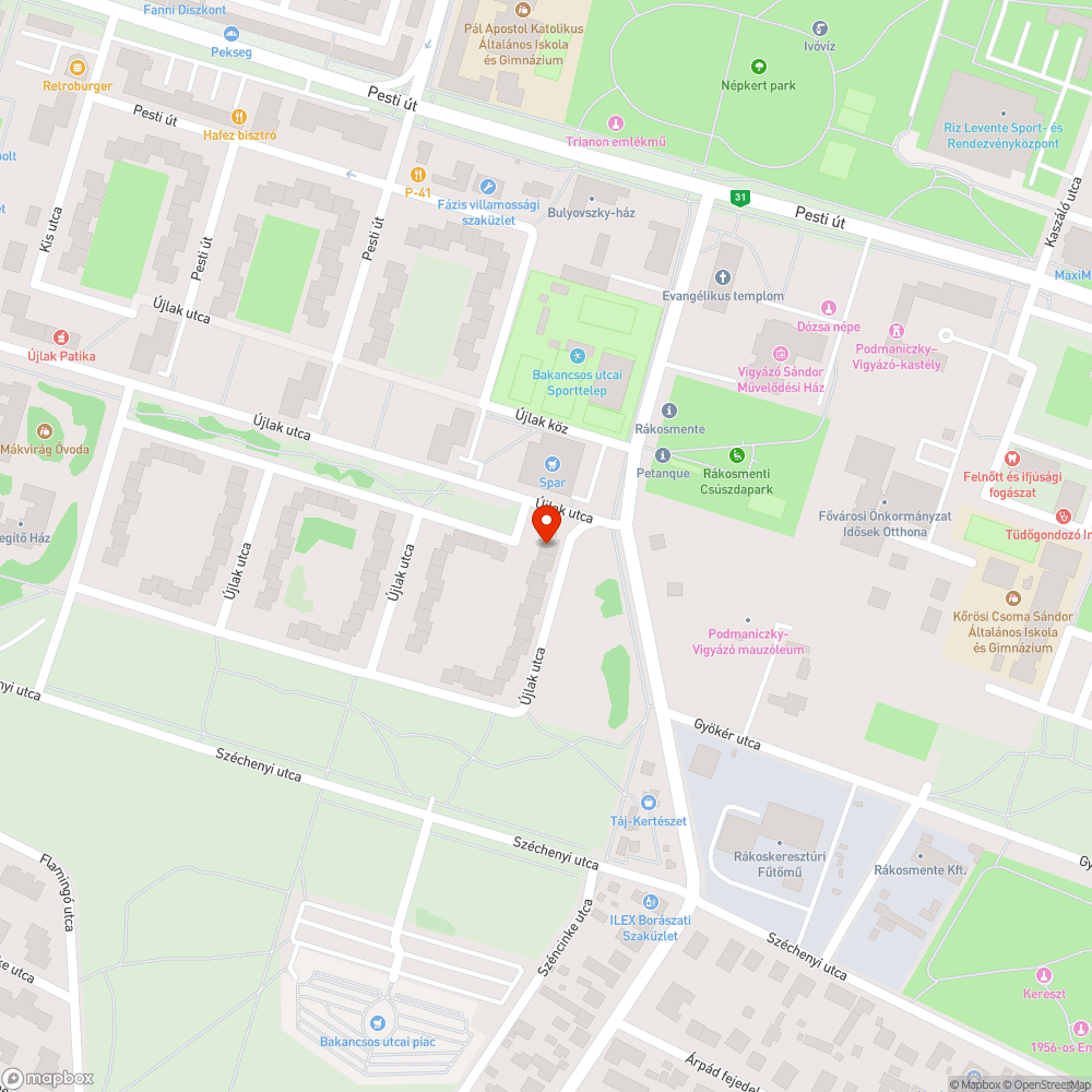 Újlak utca 2-16 előtti park veszélyes vasak bejelentés helye