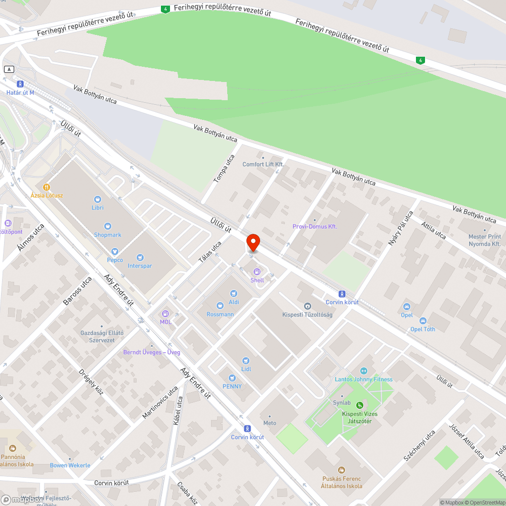 Elhagyott jarmű bejelentés helye