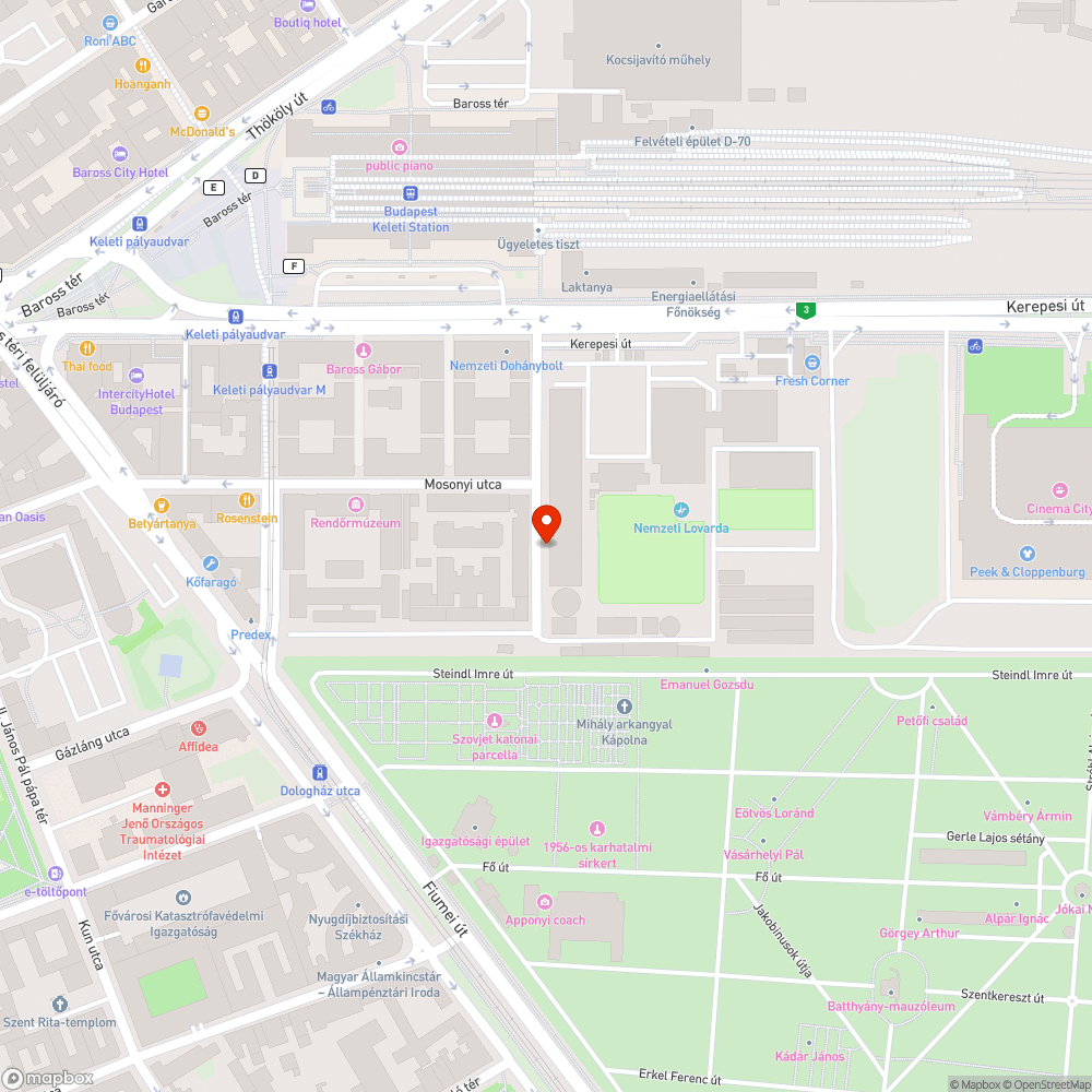 Kátyú az úttesten bejelentés helye