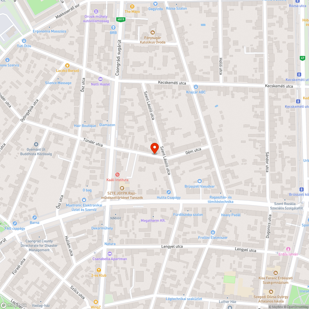 Kátyús útszakasz bejelentés helye