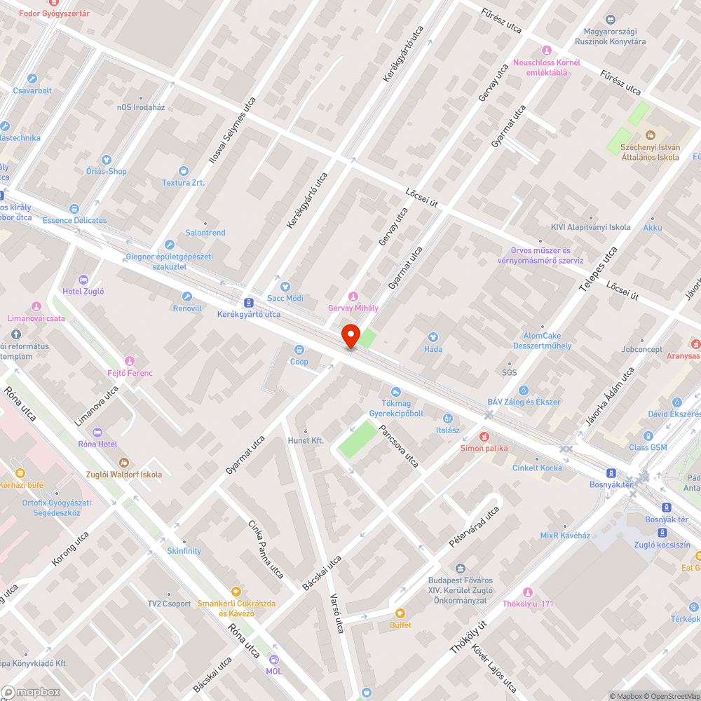 Megrongálódott oszlopok es korlát bejelentés helye