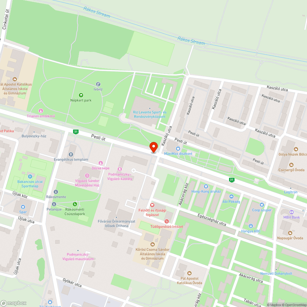 Rozsdás utca tábla bejelentés helye