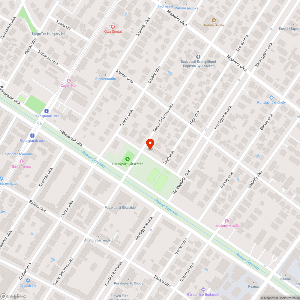 Közösségi kocsma szemetes bejelentés helye