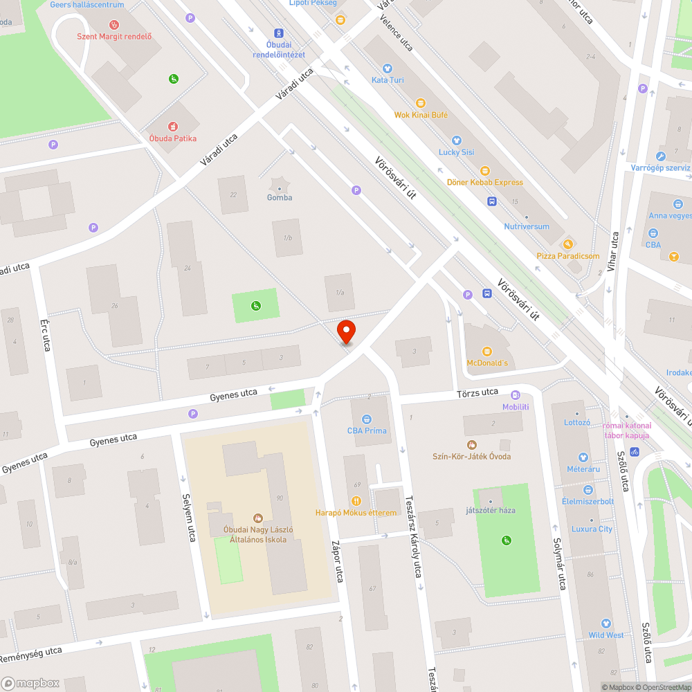 Akadálymentesítésre váró útszegély bejelentés helye