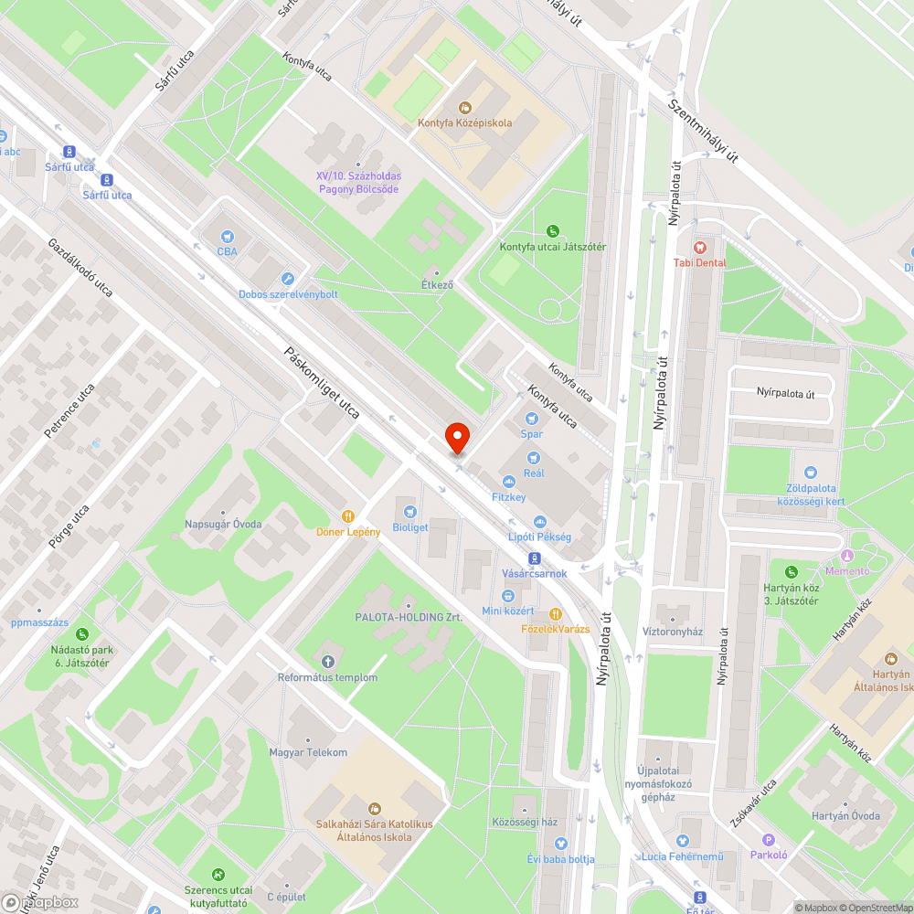 Kátyú az újpalotai piacnál bejelentés helye