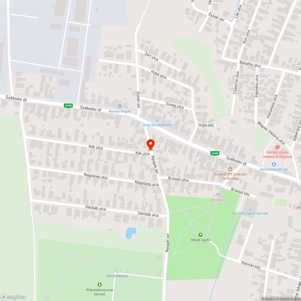 Csapadékvíz elvezetőárok hiba Szeged-Kiskundorozsmán bejelentés helye