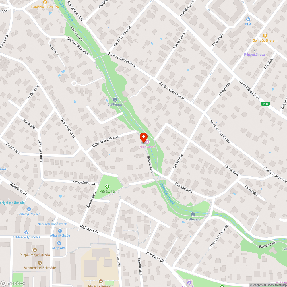 Három kátyú a Bükköspart 70/D sz. ingatlannal szemben bejelentés helye