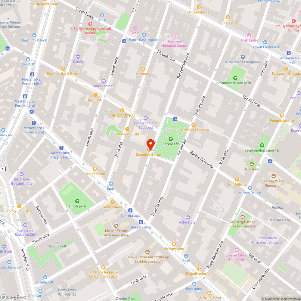 Szabálytalan parkolás a Ferenc téren - 1. bejelentés helye