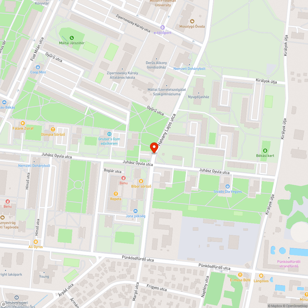 Koszos megálló bejelentés helye