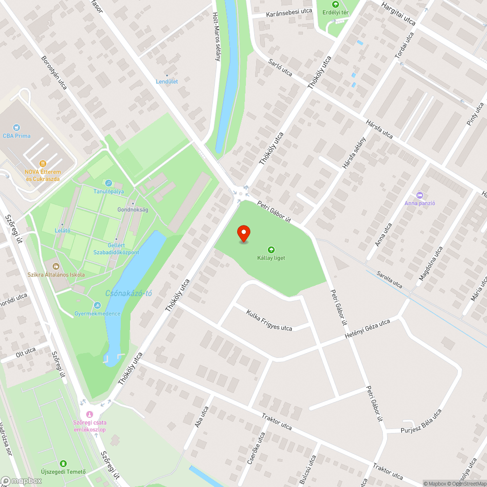 Szemét a Kállay ligetben bejelentés helye