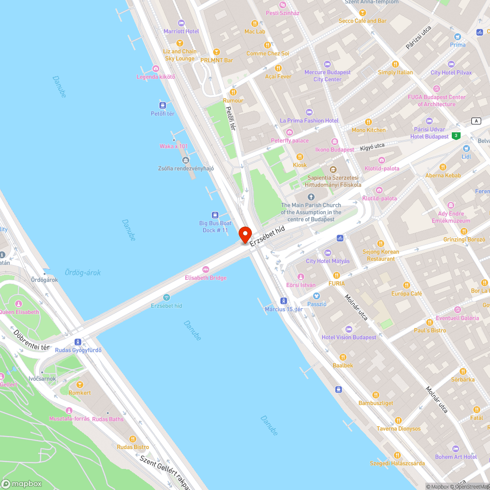 Graffitis Erzsébet híd bejelentés helye