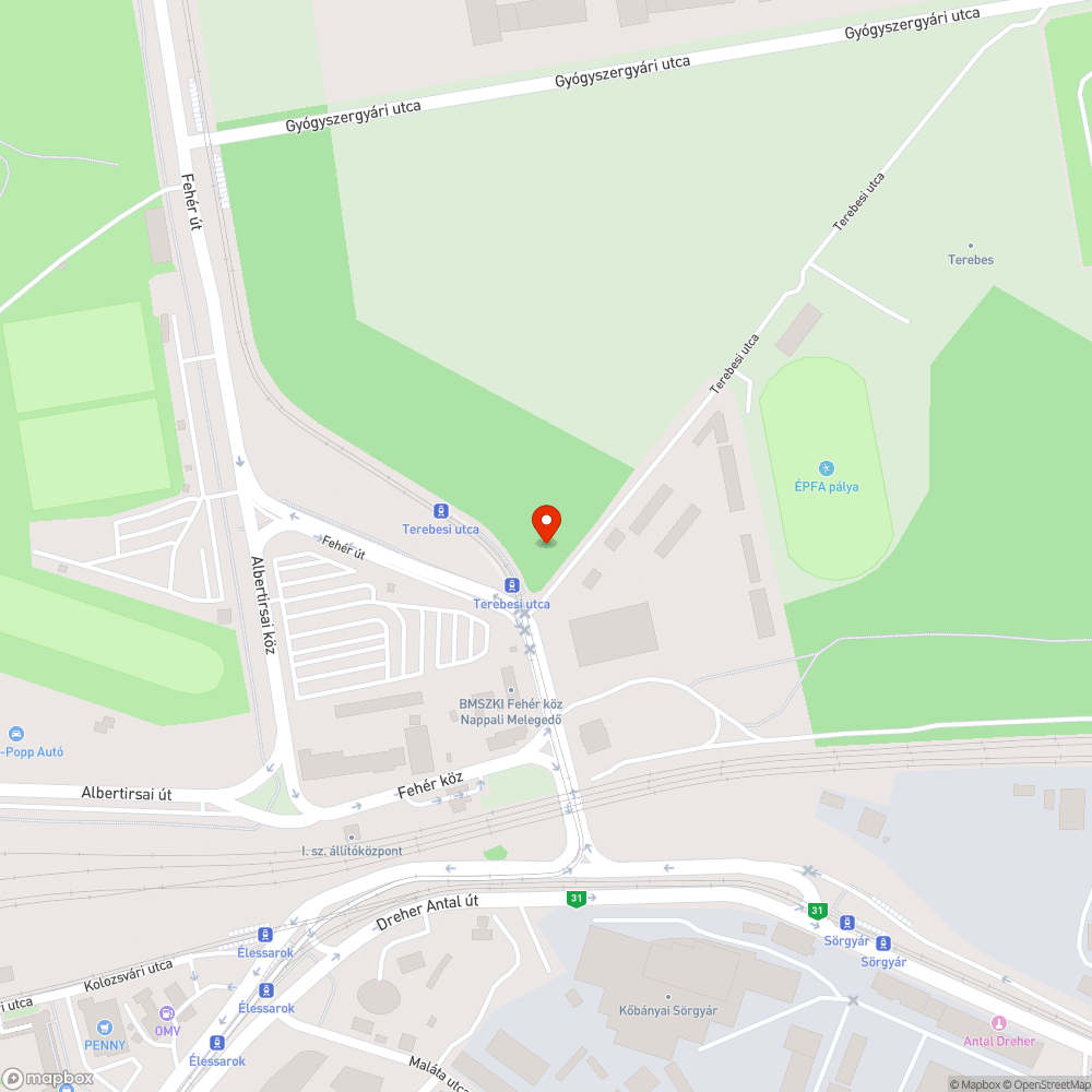 Elhagyott jármű bejelentés helye