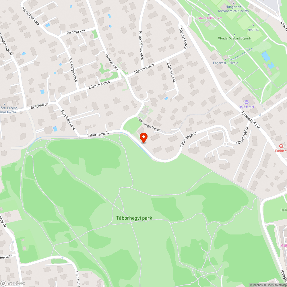 III. Táborhegyi út szegély- és járdahiba bejelentés helye