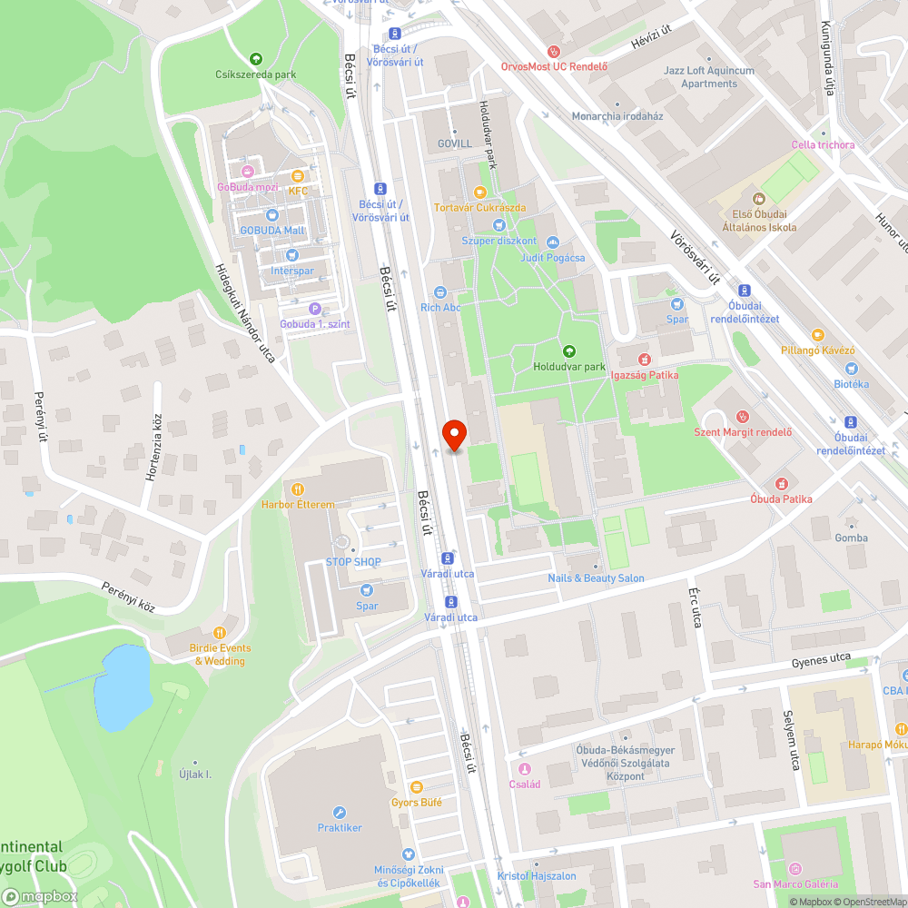 III. Bécsi út 213. parkoló - víznyelő süllyedés bejelentés helye