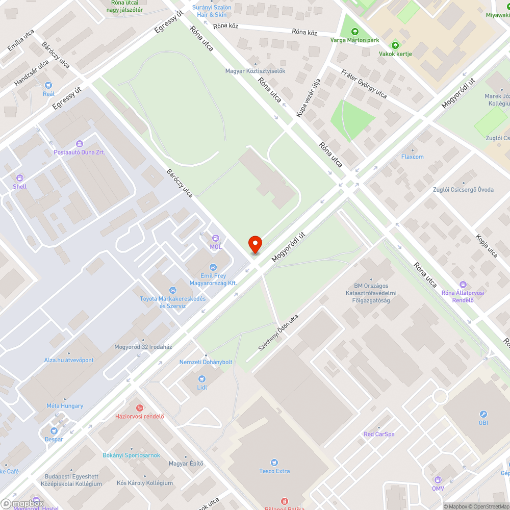 Kátyú bejelentés helye