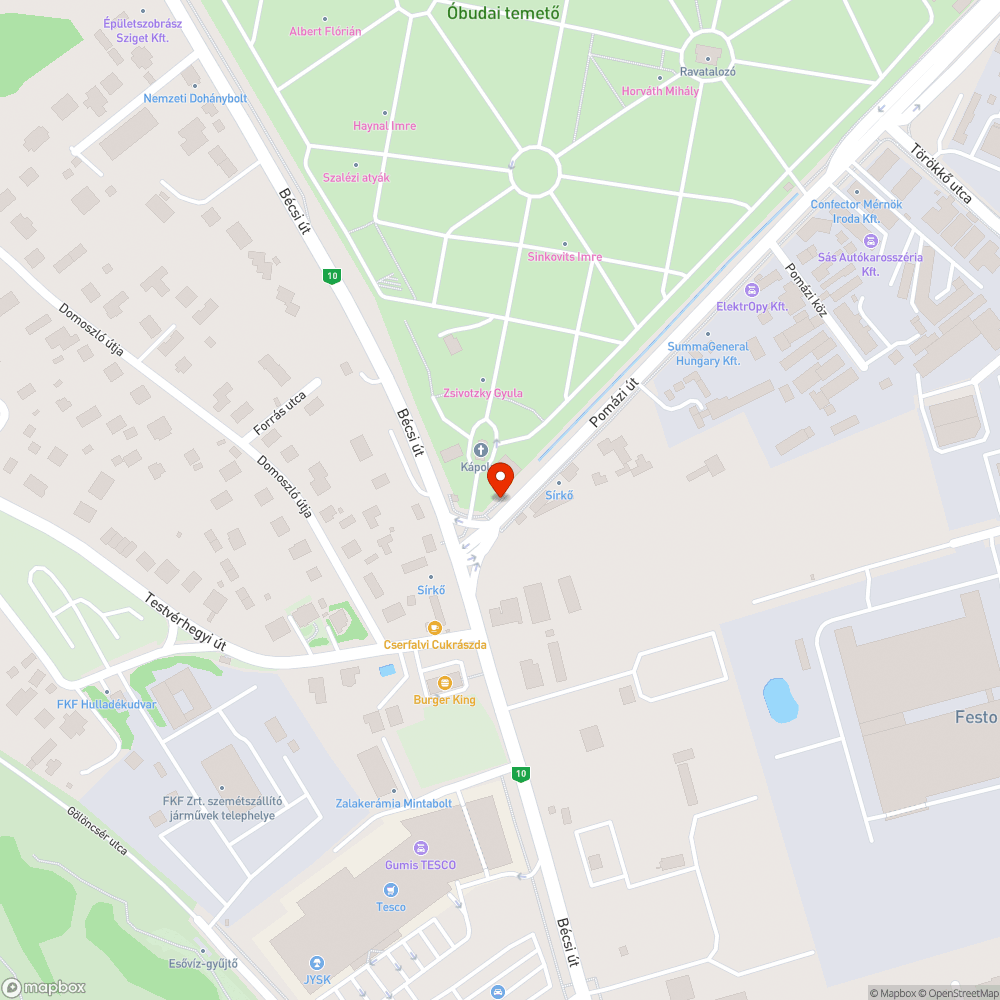 Koszos megálló bejelentés helye