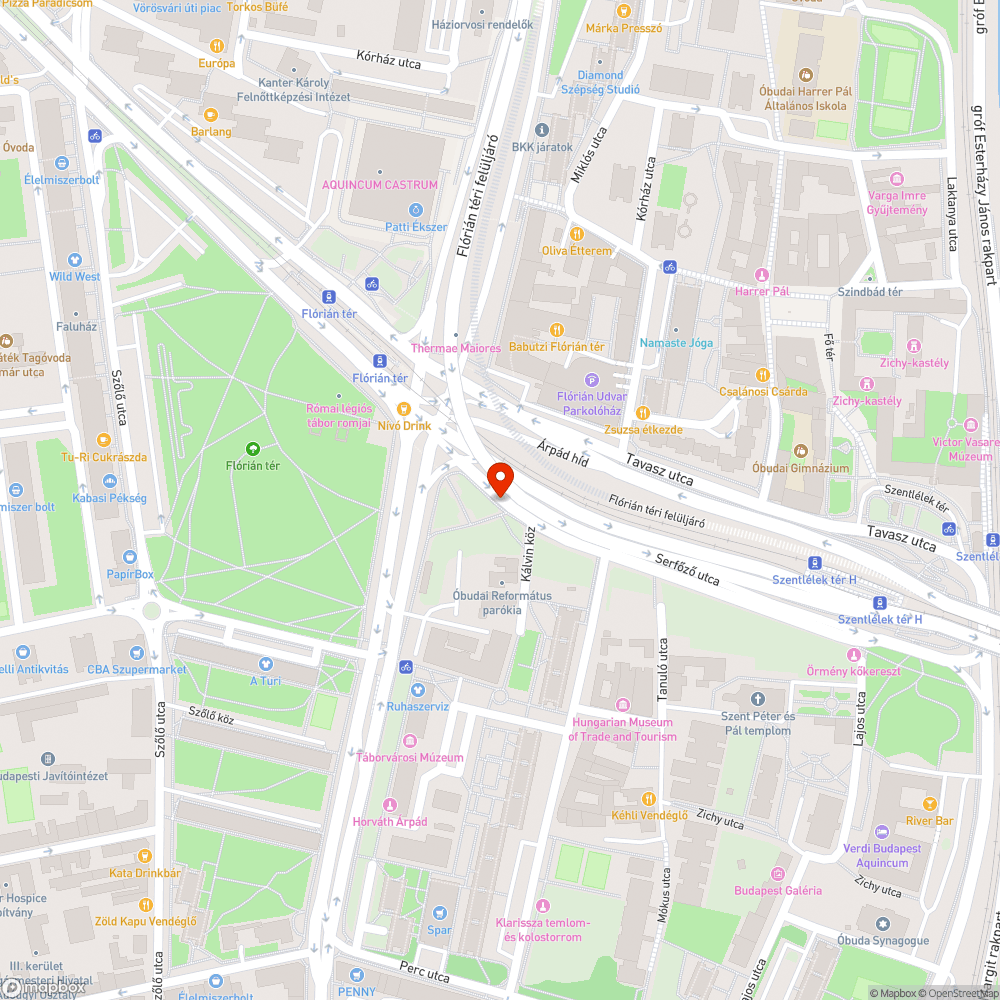 III. Flórián tér (Szt. Flórián szobor közelében) bejelentés helye