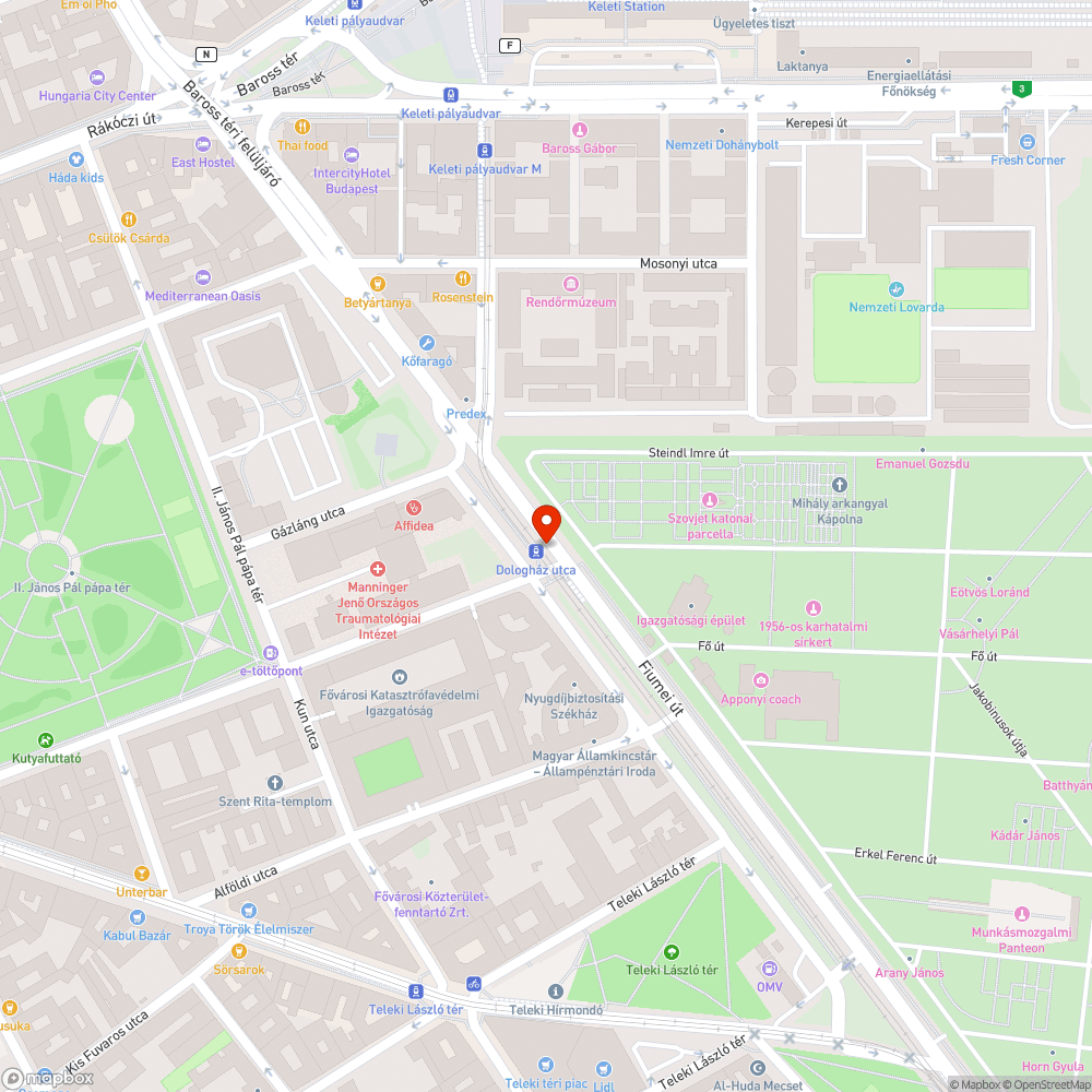 Buszmegálló csere bejelentés helye