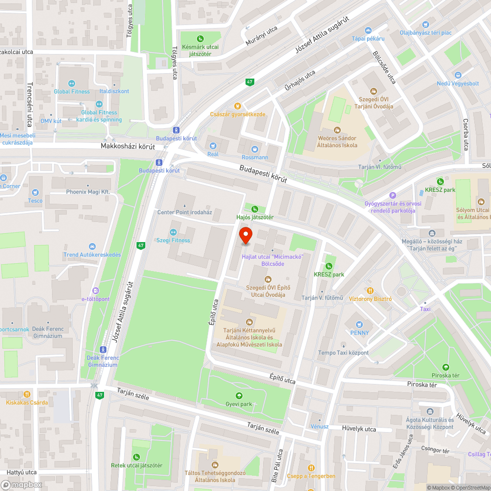 Csapadék elfolyási probléma az Építő utcában bejelentés helye