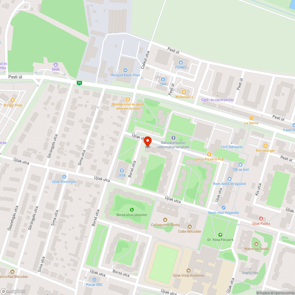 Balesetveszélyes bejelentés helye