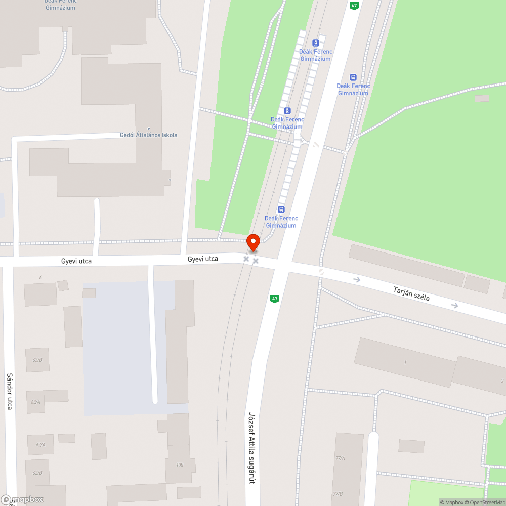 Veszélyes útszakaszt jelölő felfestés elkopott bejelentés helye