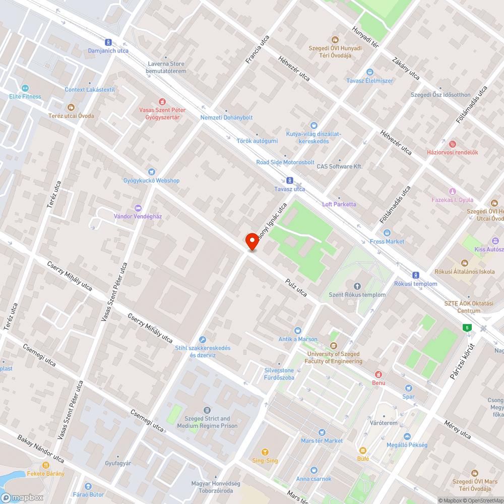 Kátyú az úton bejelentés helye