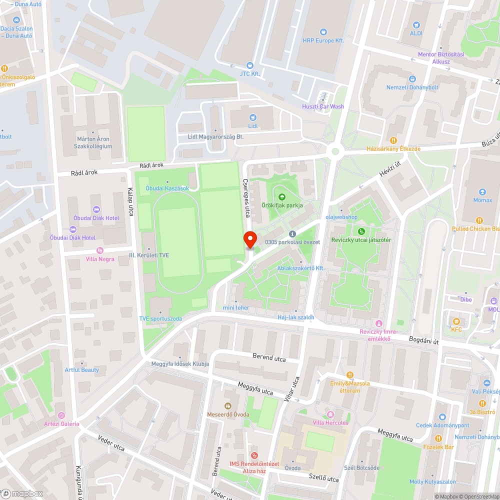 Szemét és zöldszemét a Cserepes utcában bejelentés helye