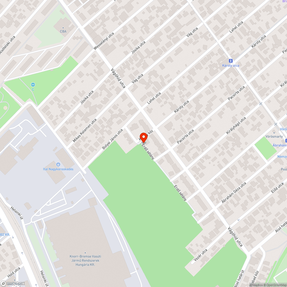 Szemetes, elhanyagolt "sétány" Soroksár bejelentés helye