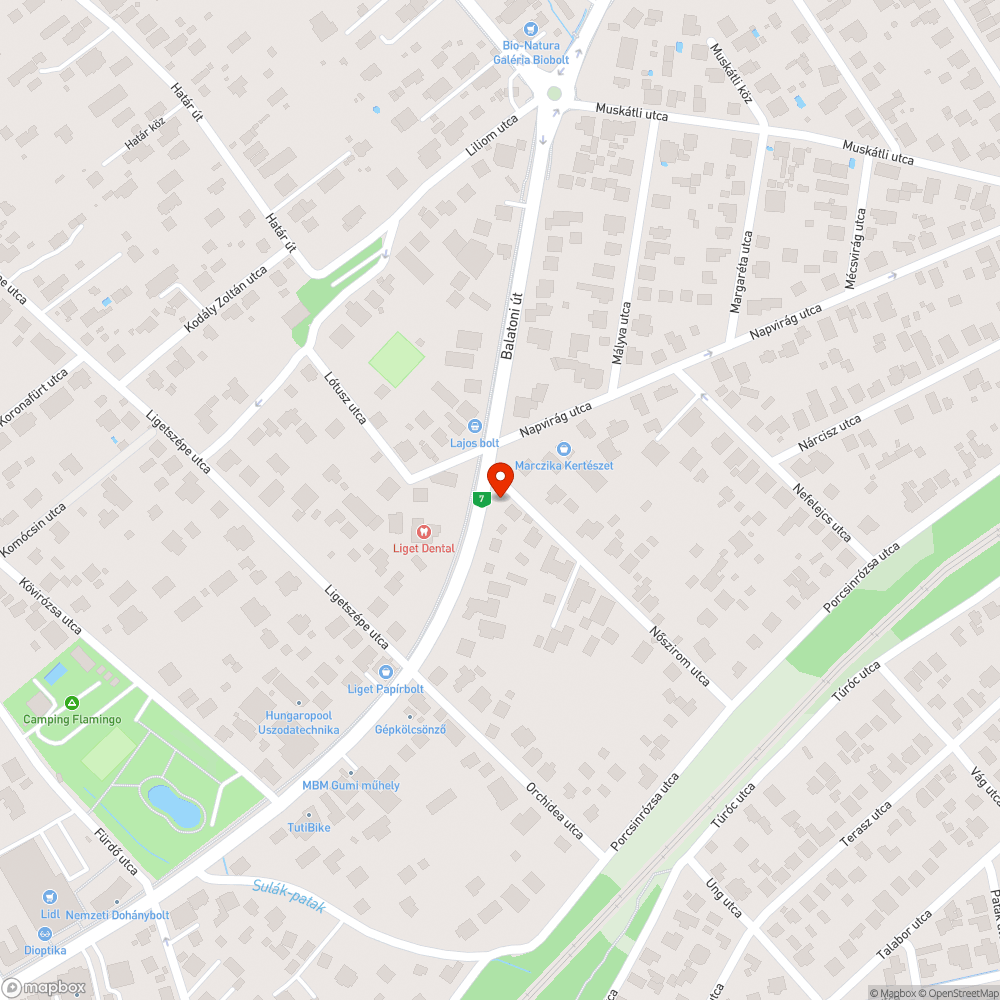 Érd, Balatoni út gyalogosátkelő bejelentés helye