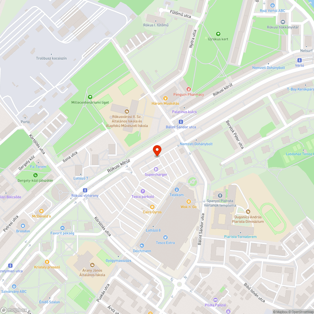 Kiszáradt és hiányzó fák bejelentés helye