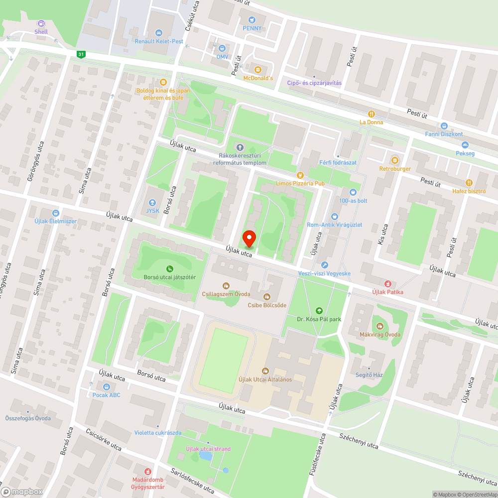 Beton izé bejelentés helye