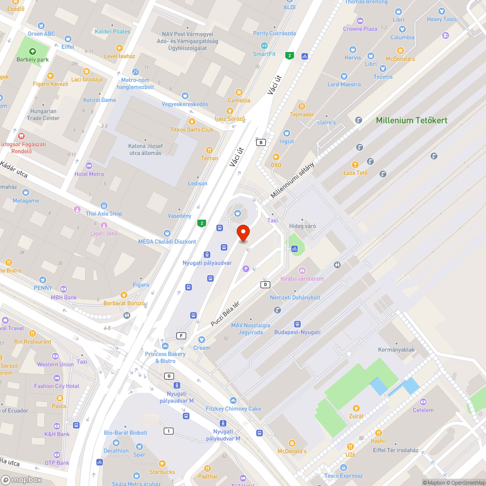 Nyugati téri parkolás bejelentés helye