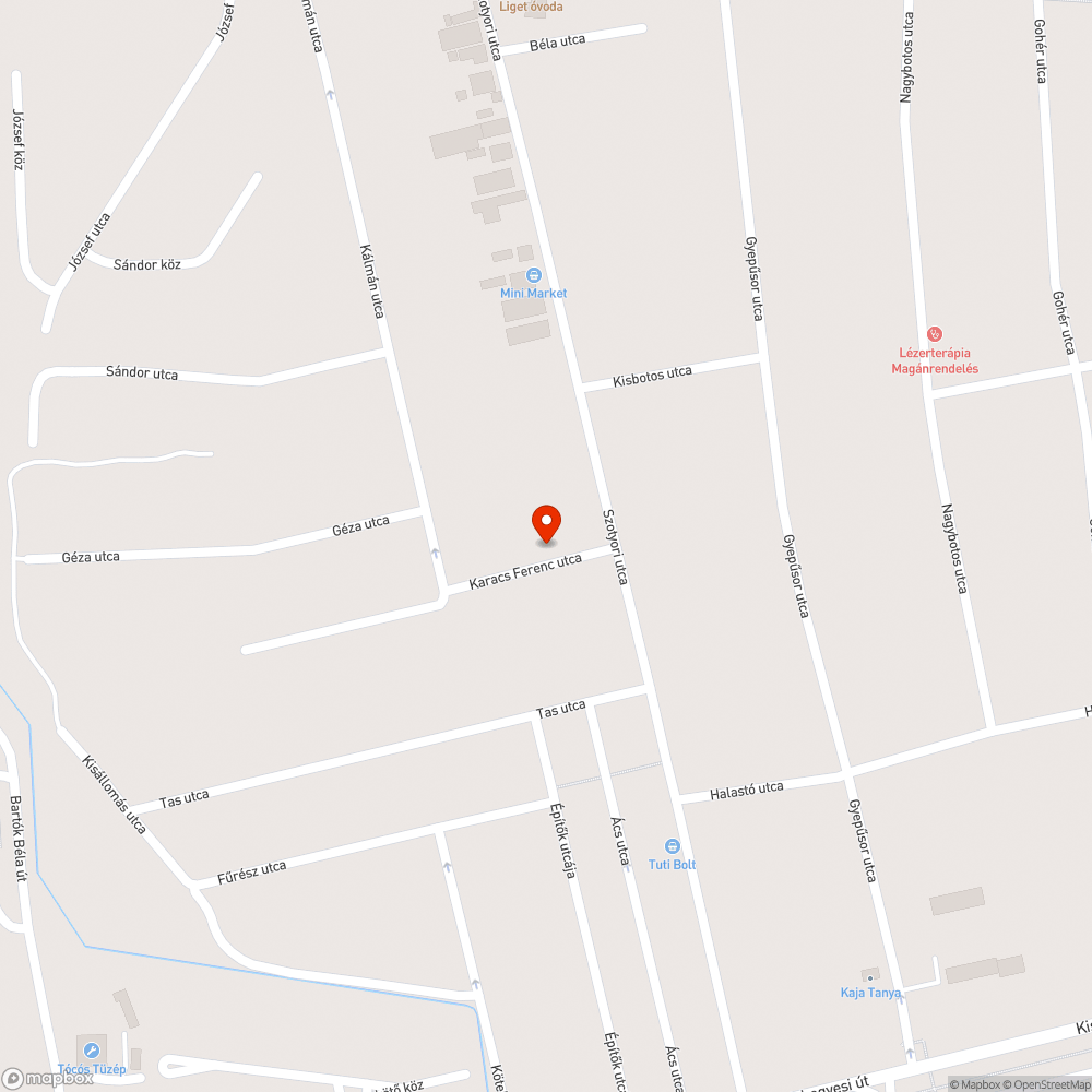 Kátyús utca bejelentés helye