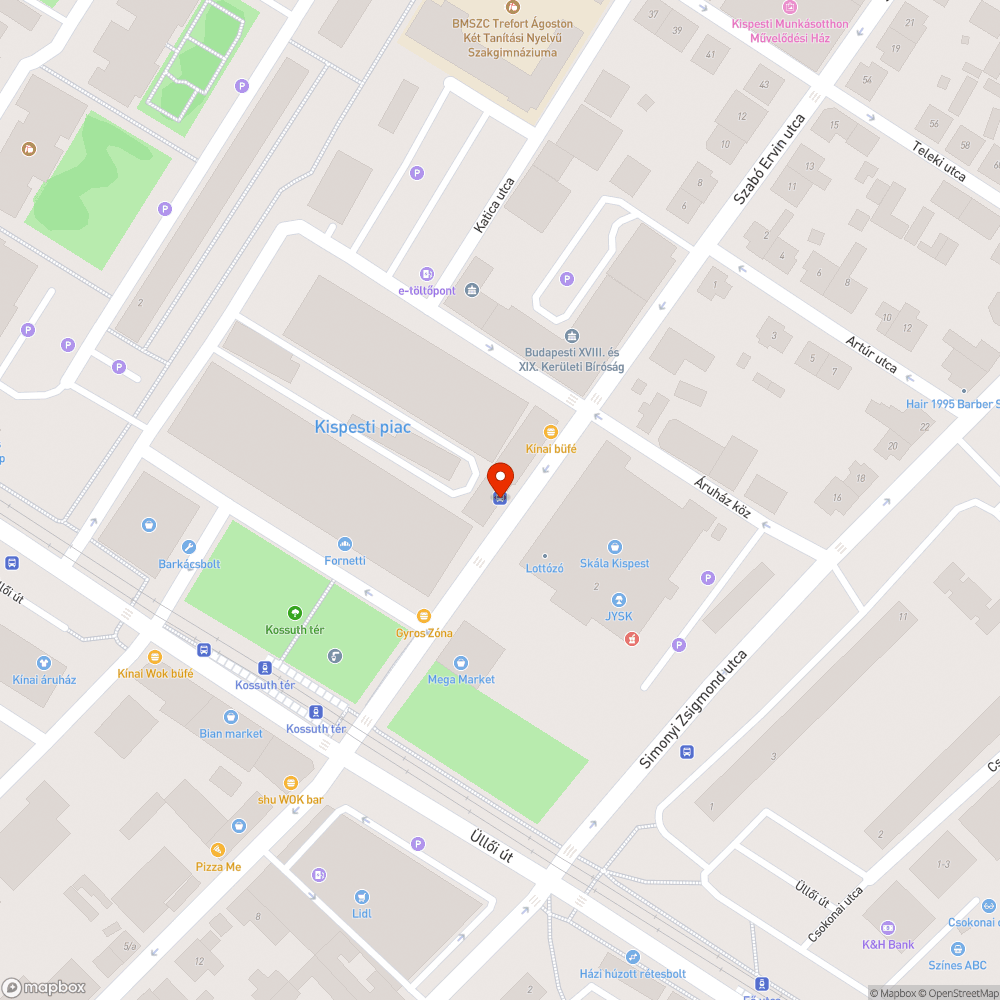 Matricás megálló bejelentés helye