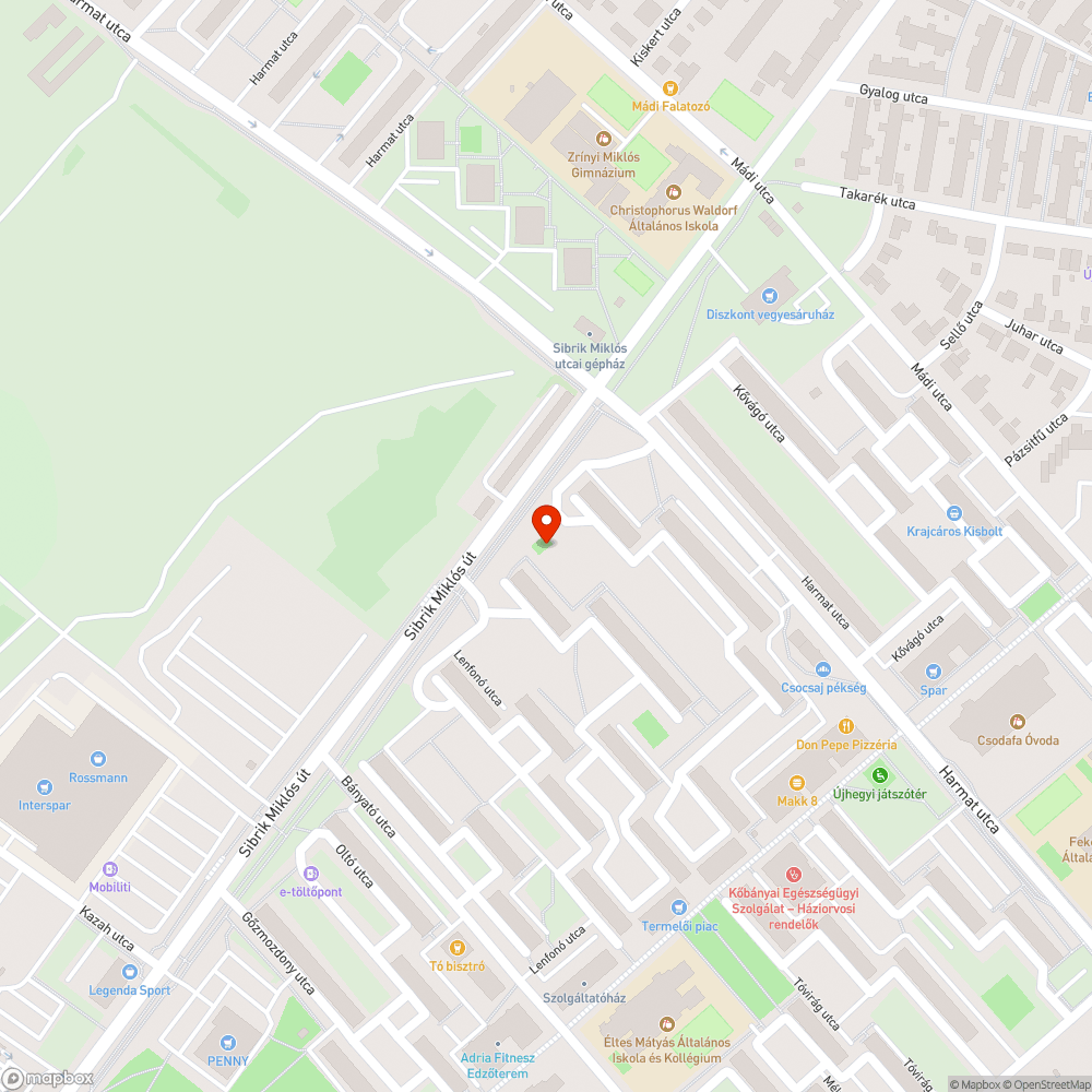 Csőtörés a parkban bejelentés helye