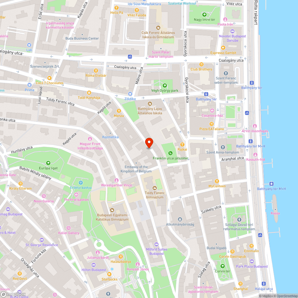 Kátyú a nagykövetség előtt bejelentés helye