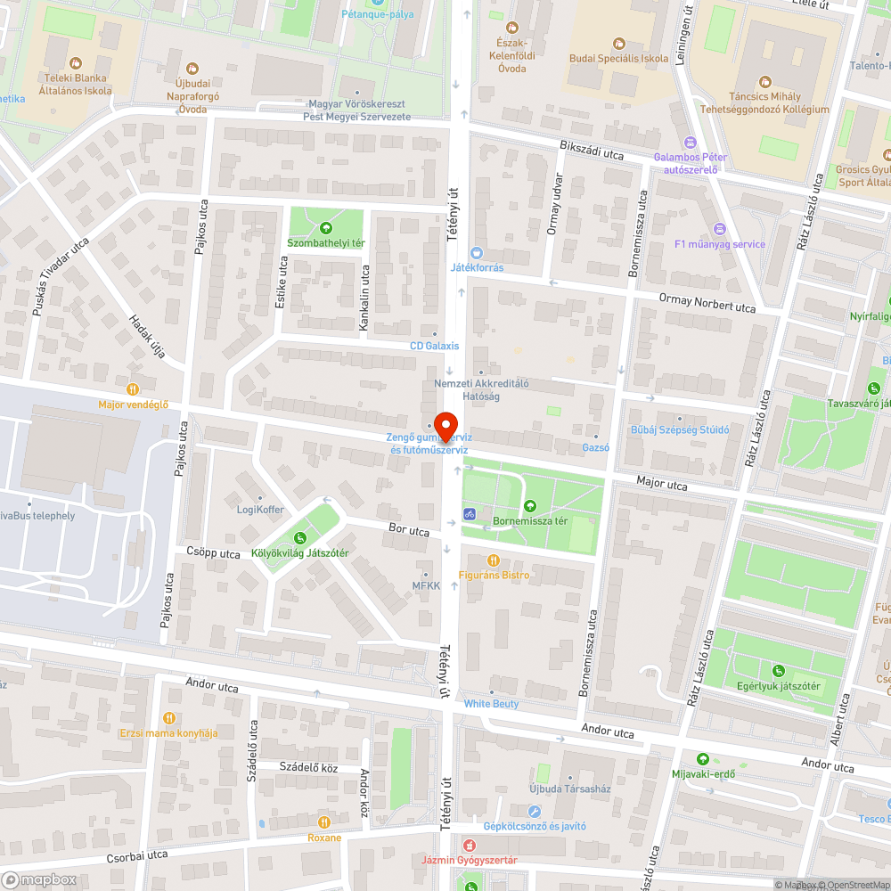 Kátyú a Major u.-Tétényi sarkon bejelentés helye