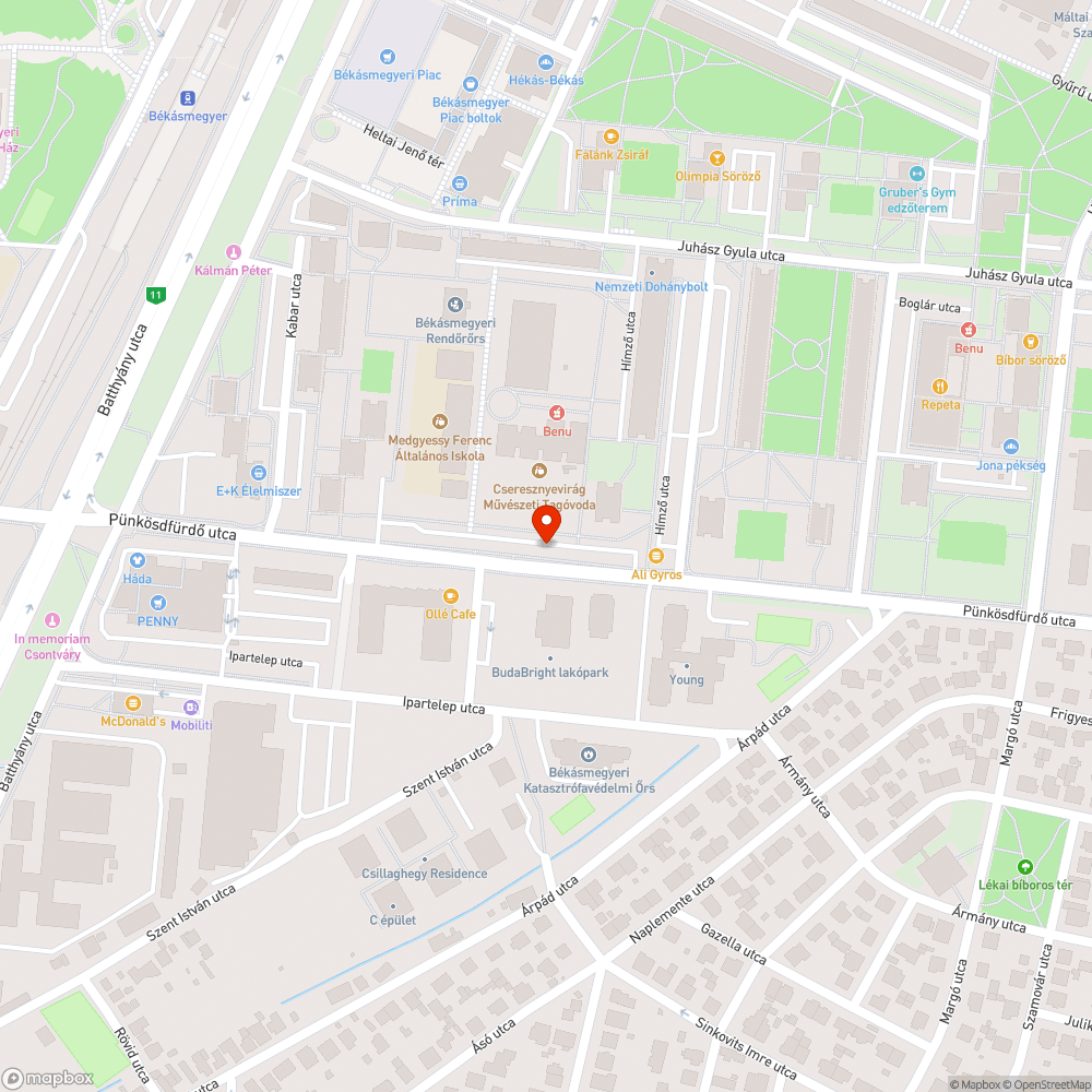 Koszos megálló bejelentés helye