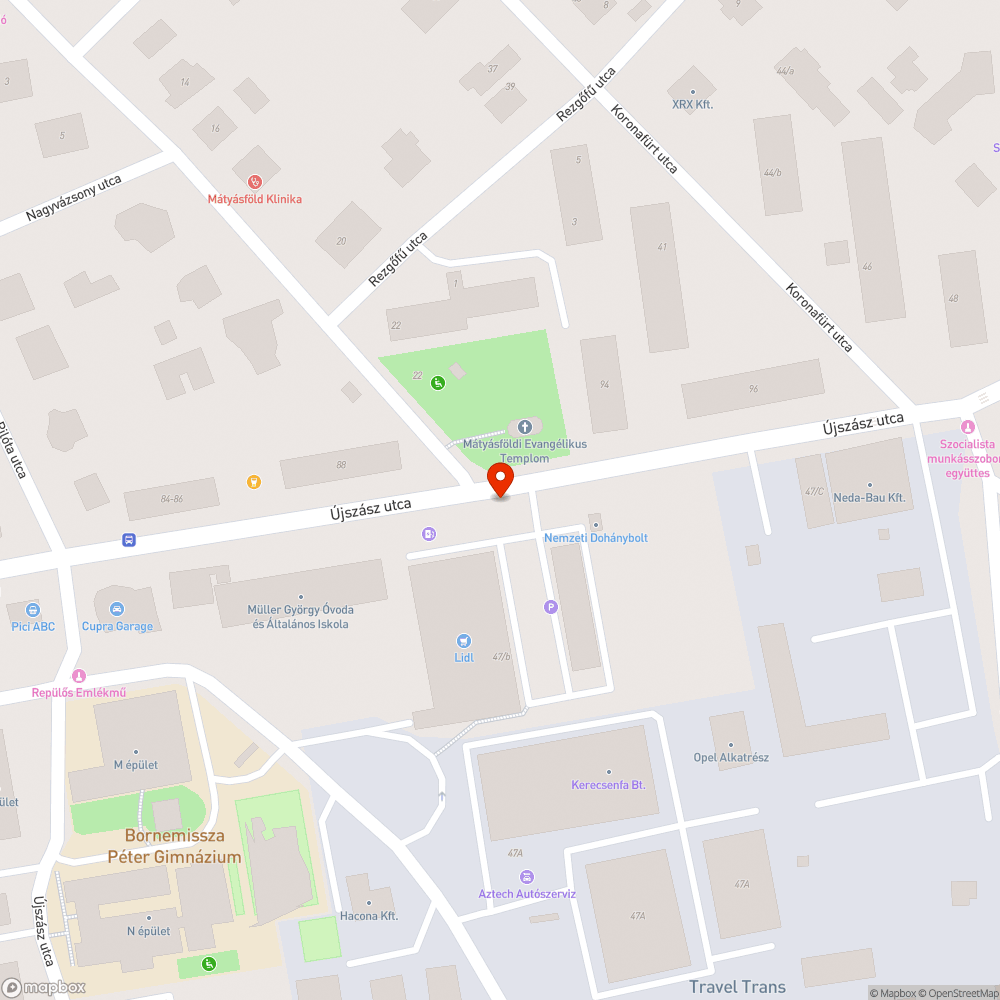 Kerékpártámasz bővítés Lidlnél bejelentés helye