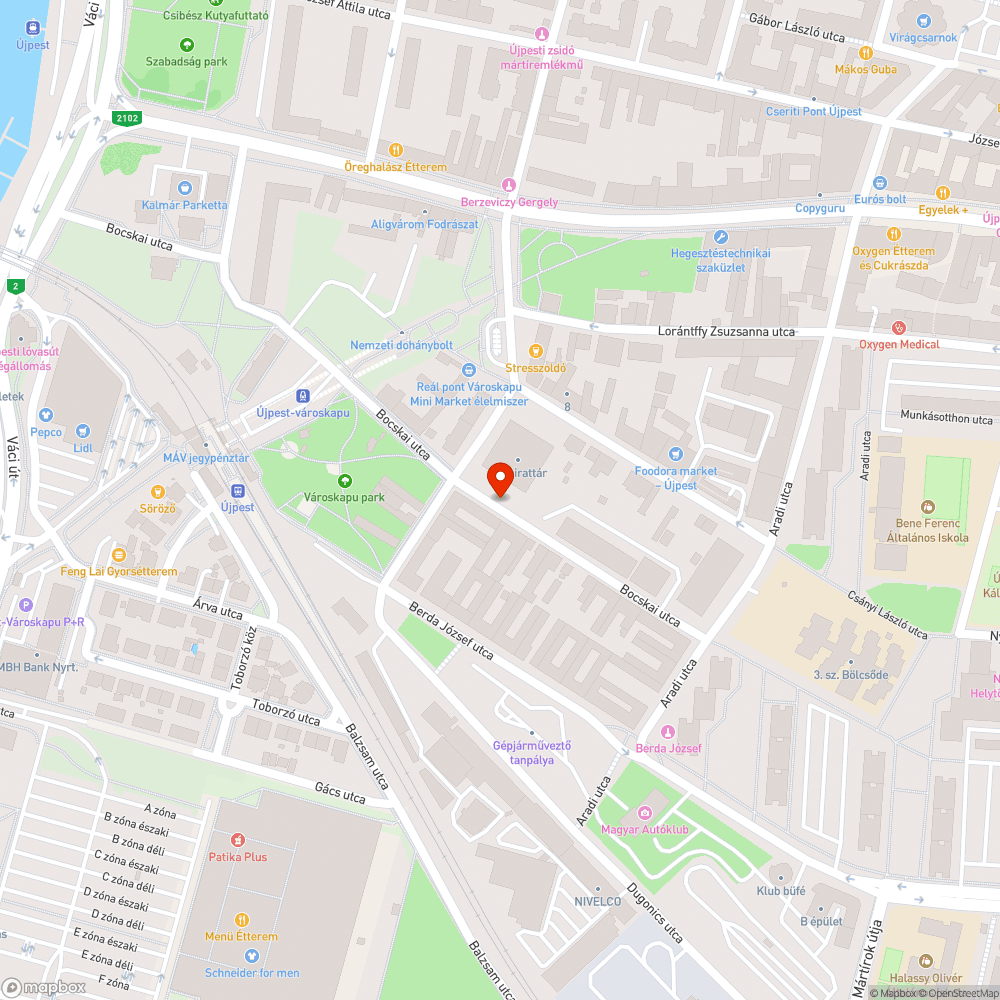 Elhagyott autó bejelentés helye