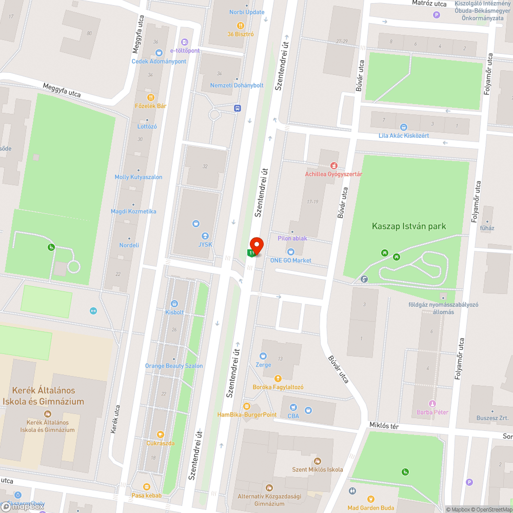 Nyomógomb bejelentés helye