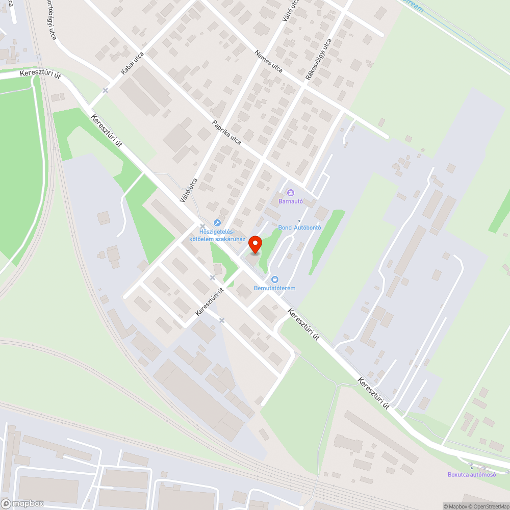 Keresztúri út jelzőlámpa bejelentés helye