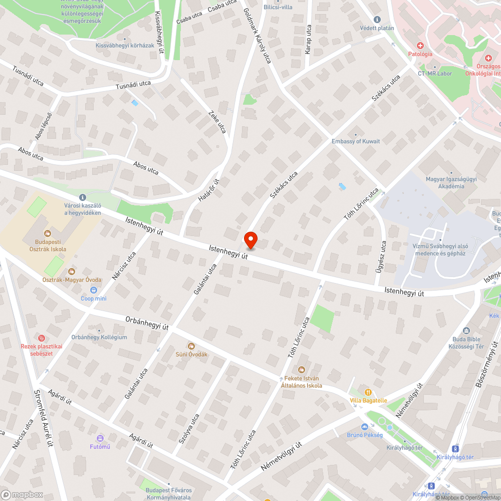 Eltömődött csatorna az Istenhegyin bejelentés helye