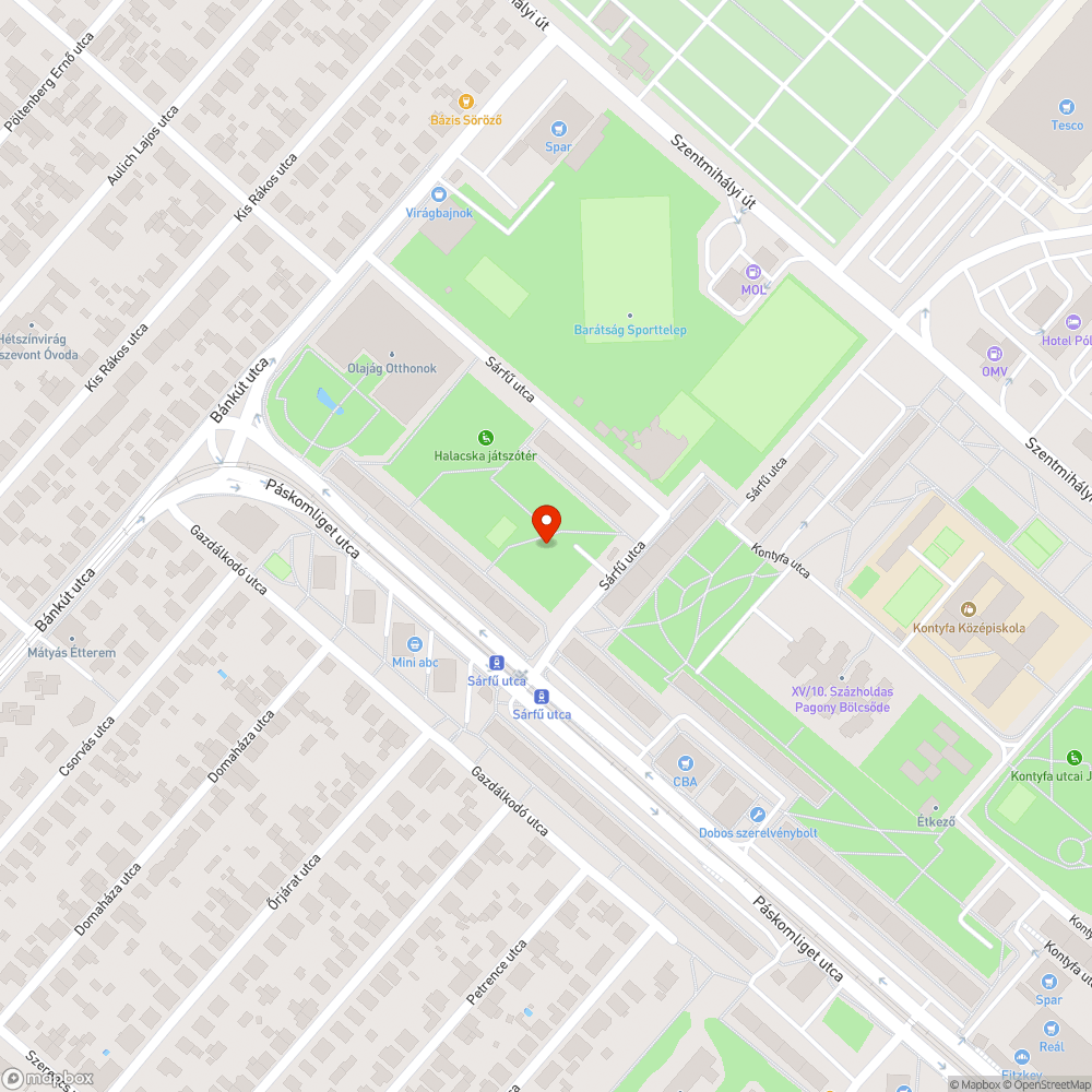 Törött padok bejelentés helye