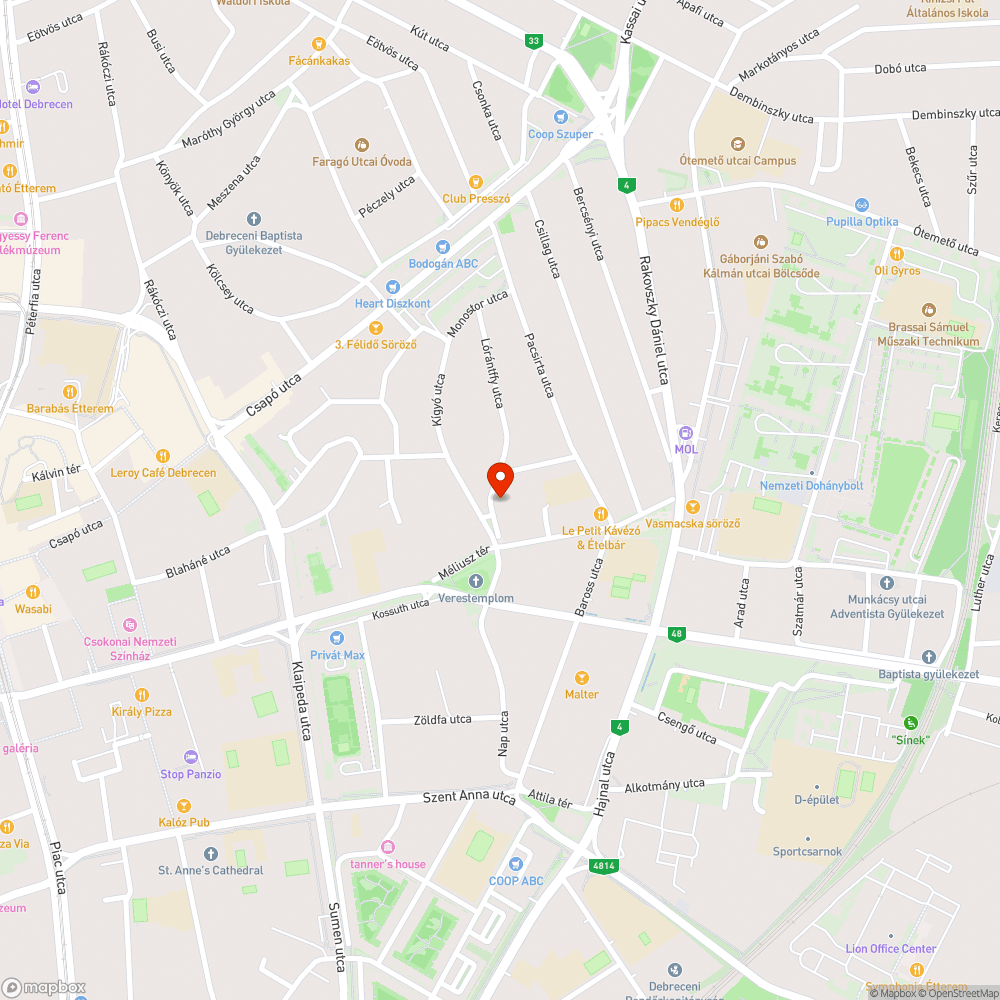 Illegális hulladékelhelyezés Debrecen Lorántffy utca 42. bejelentés helye