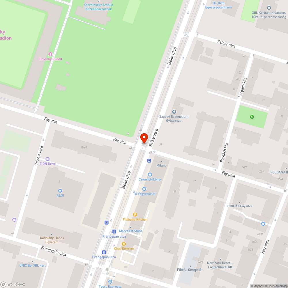 Kidöntött tábla bejelentés helye