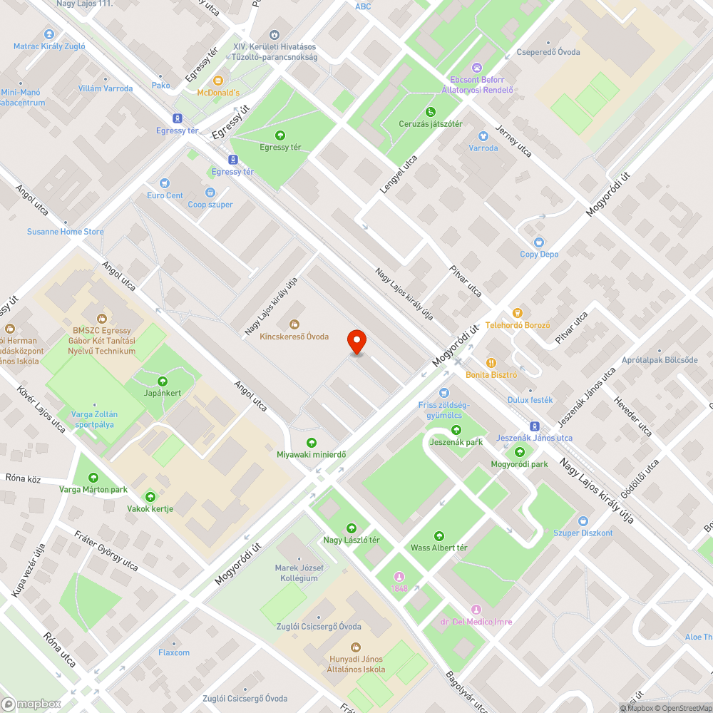 Törött pad bejelentés helye