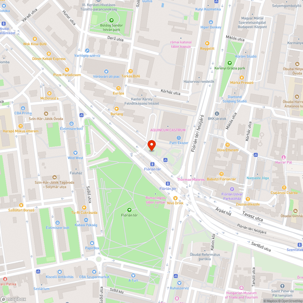 III. Flórián tér - üzletközpont előtti padok bejelentés helye