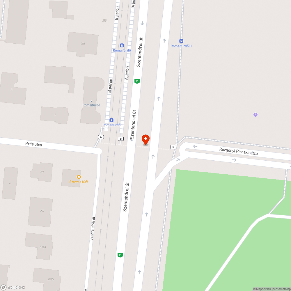 Graffitis aluljáró bejelentés helye