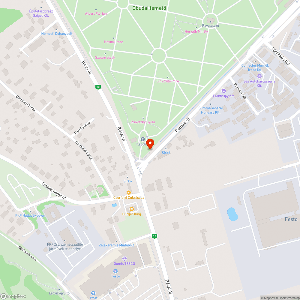 Koszos megálló bejelentés helye